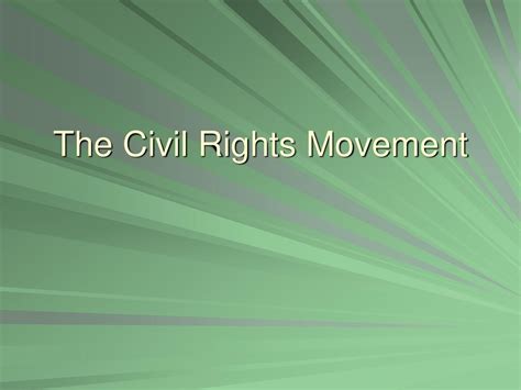 The Civil Rights Movement Ppt Download