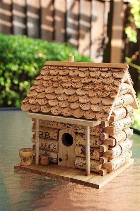 Casita Para P Jaros De Tapones De Corcho Bird House Diy