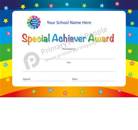 Personalised School Reward Certificates Primary Print People