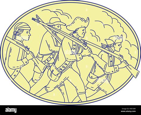 Minutemen Marching Stock Vector Images Alamy