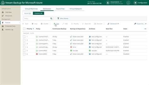 Step Launch Add Cosmos Db Policy Wizard Veeam Backup For Microsoft