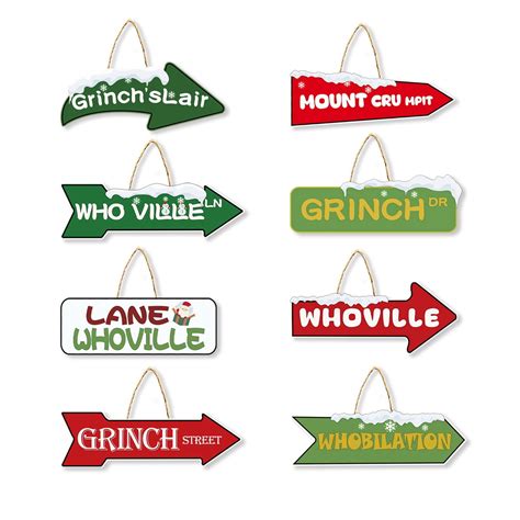 Christmas Decorations Grinch Home Decor Festive Holiday Directional