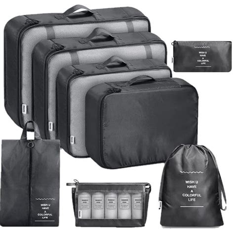 TRAVEL Packing Cubes Set 8 Delig Bagagelabel Kleding Organizer Set