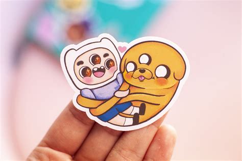 Pegatina Finn Y Jake Hora De Aventuras Cute Puke