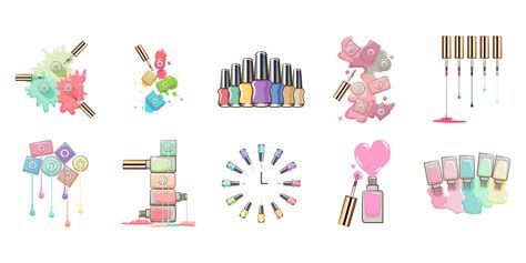 conjunto de esmalte de uñas de dibujos animados 962968 Vector en Vecteezy