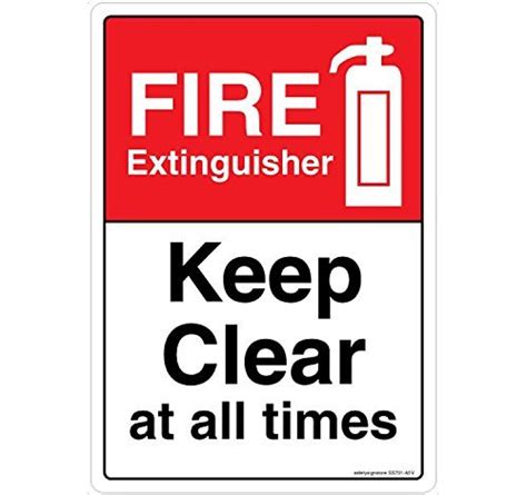 Safety Sign Store Fire Extinguisher Keep Clear At All Times Material