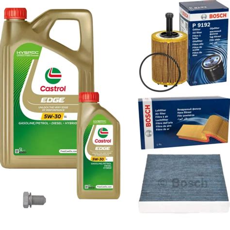 BOSCH INSPECTION SET 6 L Castrol Edge 5W 30 Ll Pour Audi A2 1 4 Tdi