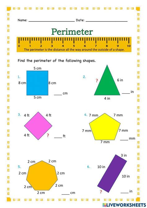 Perimeter Online Exercise For Grade 2 3 Live Worksheets Worksheets