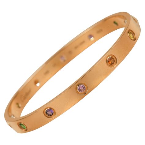 Multi Gem Gold Bangle At 1stdibs