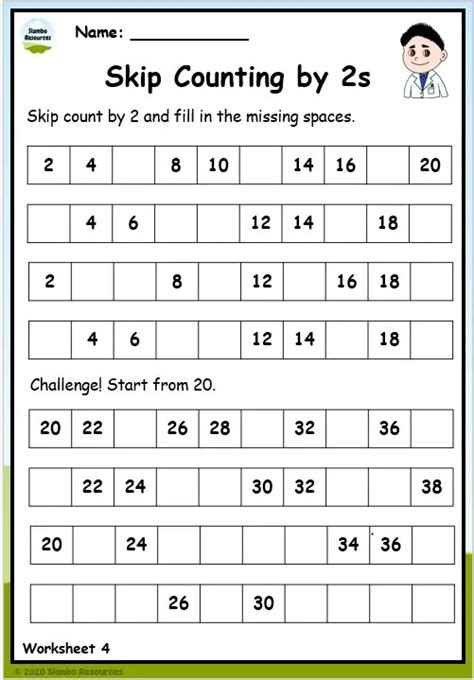 Grade 1 Skip Counting Worksheets Free Printables Math Worksheets