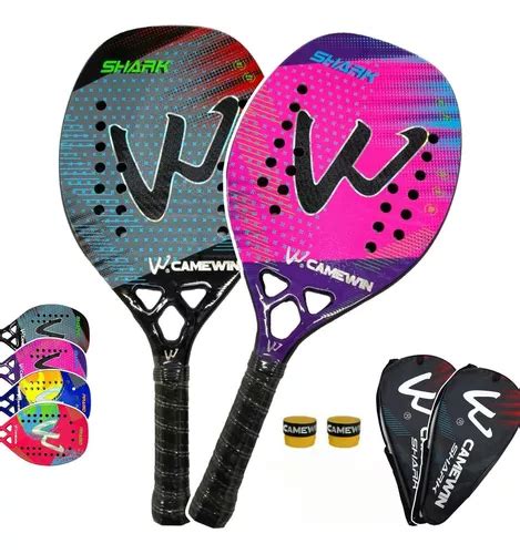 Kit Raquetes Beach Tennis Full Carbon K Camewin Top Shark Mercadolivre