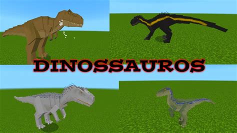 Novo Addon Mod De Dinossauros Para Minecraft Pe 117 Youtube