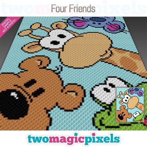 Four Friends Crochet Graph C2c Mini C2c Sc Hdc Dc Tss Etsy Australia