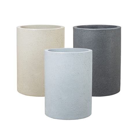 Beton Round Tall Planter Garden Pots Apta Lightweight