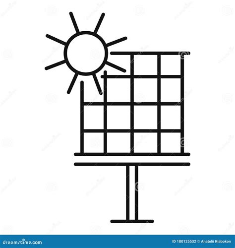 Cone Do Painel Energia Solar Estilo Do Contorno Ilustra O Do Vetor