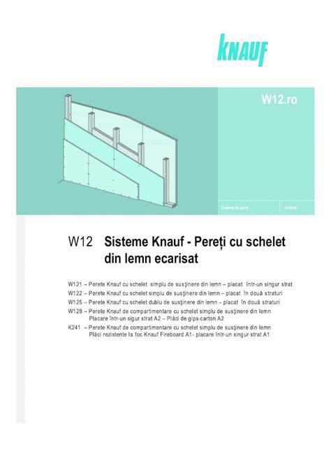 Pdf Sisteme Knauf Pereti Cu Schelet Din Lemn Ecarisat Dokumen Tips