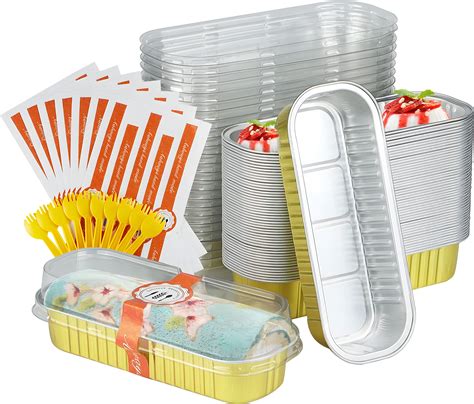 Amazon Disposable Mini Loaf Pans With Lids Pack Aluminum Foil