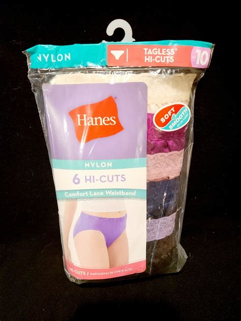 Hanes Nylon Hi Cut Panties 6 Pack Underwear Assorted Colors Women S