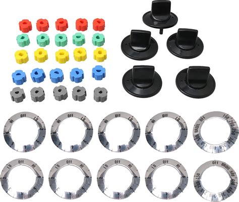 Jetec Lot De 4 Boutons De Commande De Rechange Noirs Avec 12