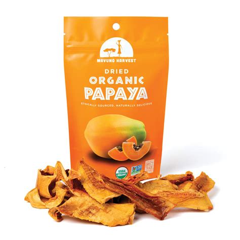 Mavuno Harvest Organic Dried Fruit Papaya 2oz Bag