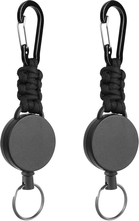 Vicloon Portachiavi Retrattile 2Pcs Moschettone Paracord Corda Porta