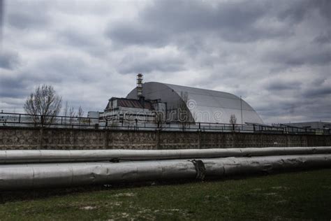 View of the Destroyed Reactor 4 and the Memorial for the Chernobyl Liquidators Editorial Image ...