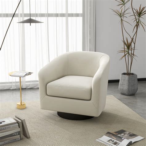 UIXE 360° Swivel Barrel Accent Chair Armchair, Modern Round Club Arm ...