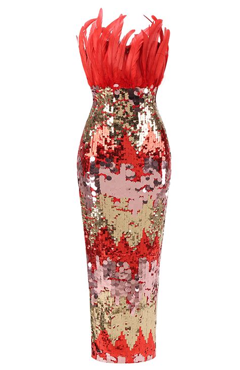 Strapless Pearl Sequin Maxi Dress Gold - Luxe Sequin Dresses and Luxe