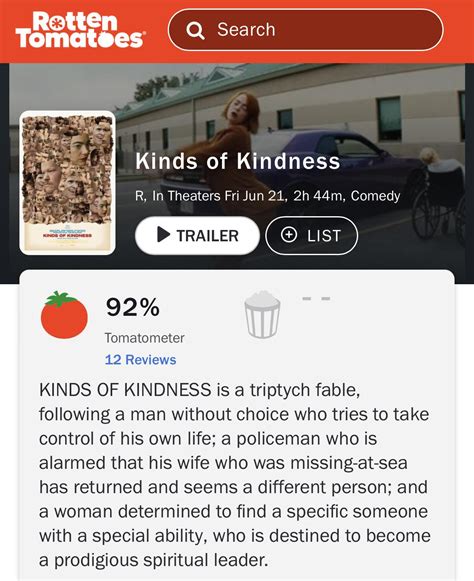 Kinds Of Kindness Is At On Rotten Tomatoes With Reviews R