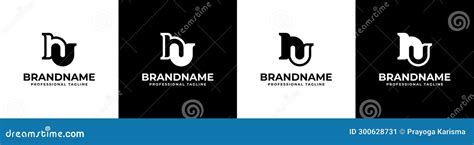 Letter Nu Monogram Logo Set Suitable For Business With Nu Or Un