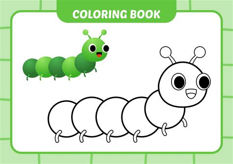 Coloring Book For Kids Caterpillar Vector 8489676 Vector Art At Vecteezy