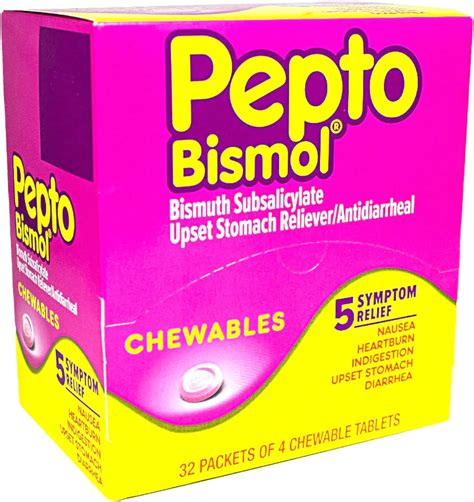 Amazon Pepto Bismol Chewables Dispenser 32 Packs Of 4 Health