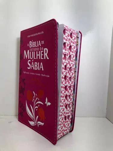 Biblia Estudo Da Mulher Sábia C Harpa Luxo Pink Indice