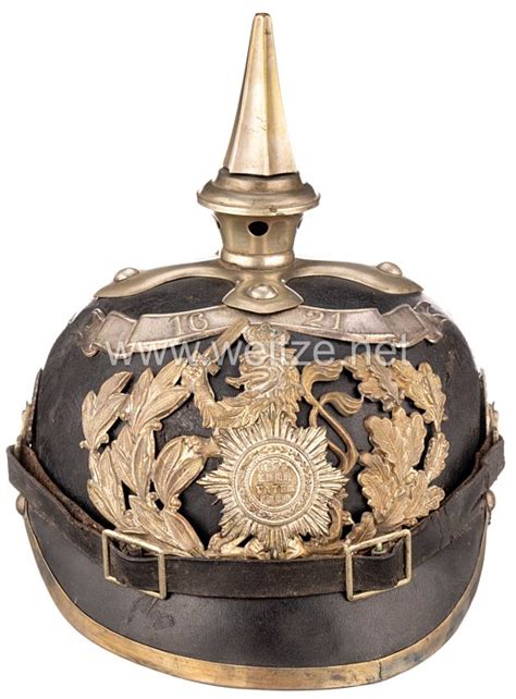 Hessen Pickelhaube für Mannschaften im Leibgarde Infanterie Regiment 1