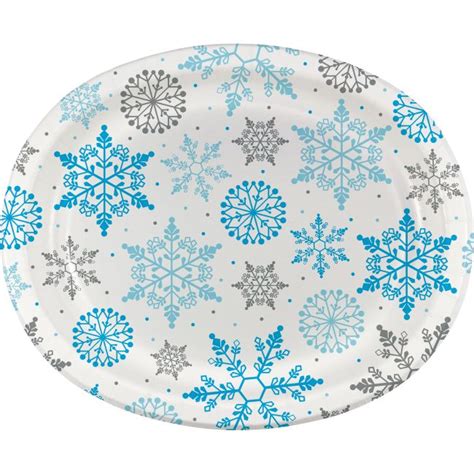 Winter Snowflake Inch Oval Plates Party At Lewis Elegant Party