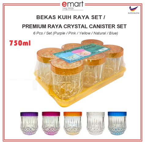 Set Bekas Kuih Raya Sparkling Canister Set Premium Cookies Canister