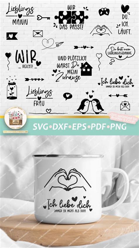 Plotterdatei Liebe Bundle SVG deutsche Sprüche und Motive Digistamp