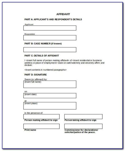 Affidavit Form Zimbabwe Affidavitform Net