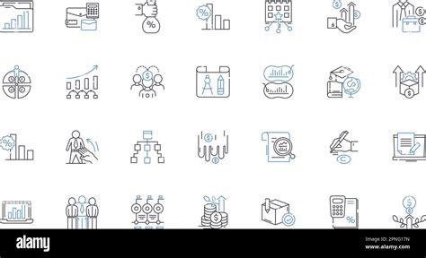 Business Intelligence Line Icons Collection Analytics Dashboard