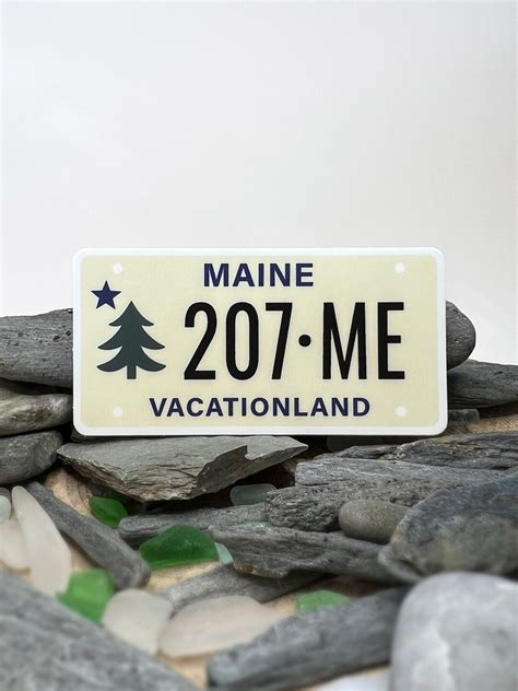 207 MAINE Maine 1901 Flag License Plate Stickers Maine License Plate ...