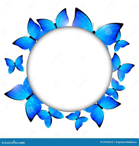 Blue Butterflies Frame Stock Vector Illustration Of Decorative 39185315