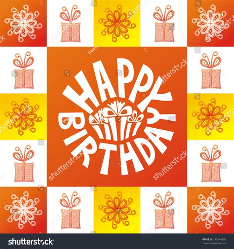 Happy Birthday Greeting Card Vector Illustration Stock Vector Royalty Free 197844395