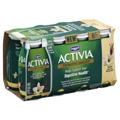 Activia Yogurt Drink Lowfat Probiotic Dailies Vanilla 8 Pack