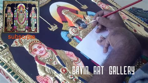 Tanjore Painting Semi Embossing Lakshmi Balaji Tayar YouTube