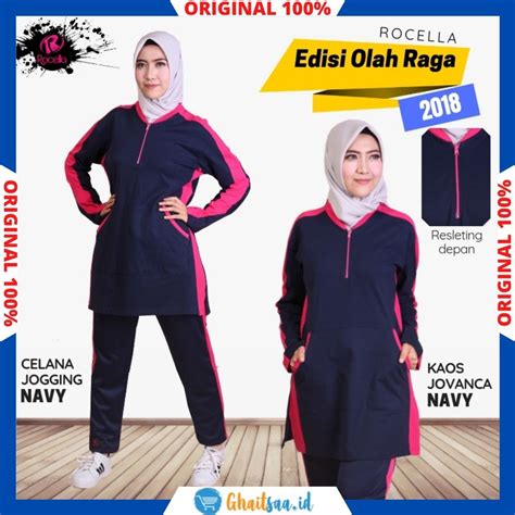 Jual Setelan Baju Olahraga Wanita Muslimah Kaos Celana Olahraga Set