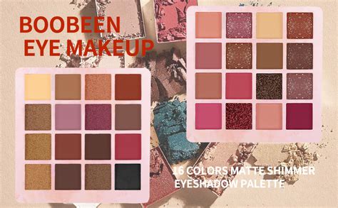 Amazon Boobeen 16 Colors Matte Shimmer Eyeshadow Palette Nude Eyeshadow Makeup Palette
