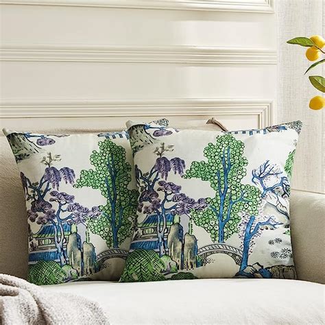 Amazon Blesfest Pack Of Chinoiserie Pillow Cover X Inch