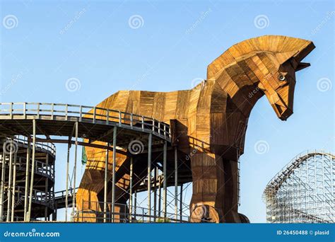 Wooden Trojan Horse stock photo. Image of scream, attraction - 26450488