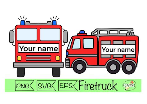 Firetruck Svg Name Tag Firetruck Personalize Firetruck Svg - Etsy