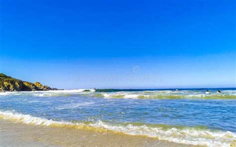 Extremely Huge Big Surfer Waves Beach La Punta Zicatela Mexico Stock